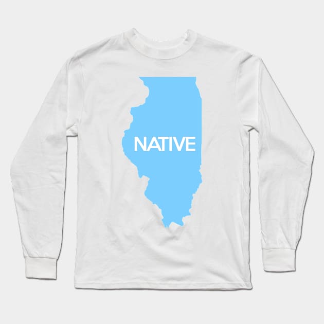 Illinois Native IL Blue Long Sleeve T-Shirt by mindofstate